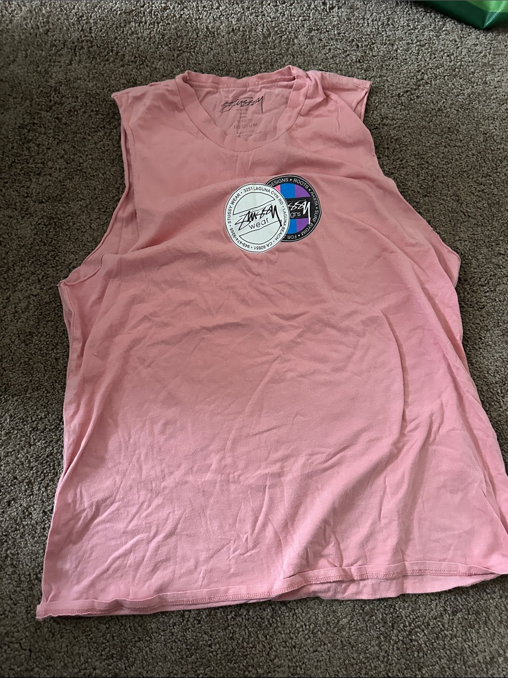 Women’s Pink Graphic Muscle Tank Stussy